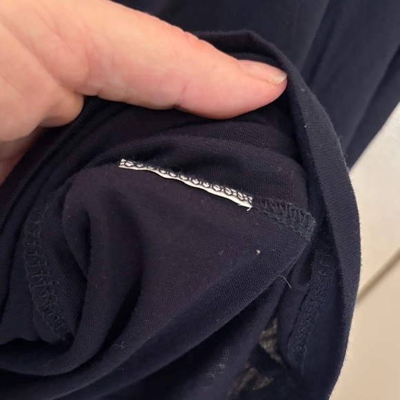 Women's Vince Navy Blue Bat Sleeve T Shirt Size Medium Coastal Grandma Neutral - Picture 3 of 6